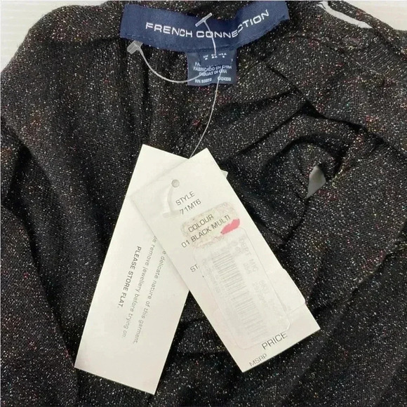 French Connection black  sparkly dress sz 2 - Picture 6 of 9